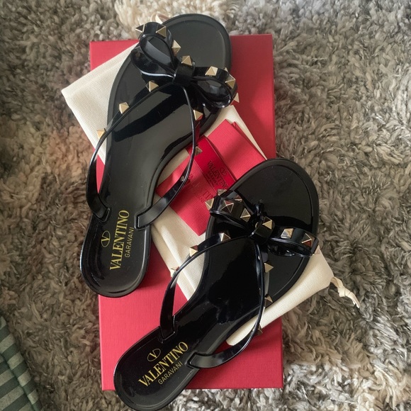Valentino Rockstud Jelly Thong Sandals - Picture 3 of 6